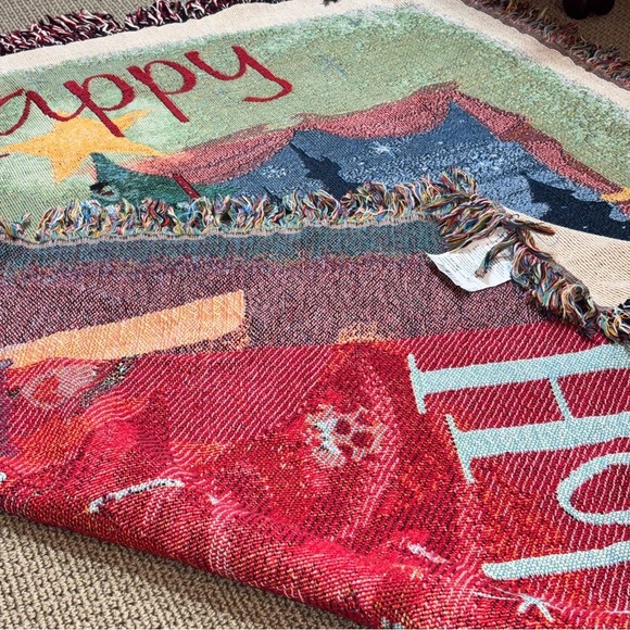 Disney Holiday Throw Blanket Happy Holidays Mickey Mouse Minnie Tree Christmas - Picture 10 of 10